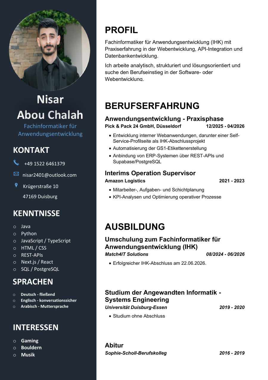 Dokumentvorschau: Lebenslauf